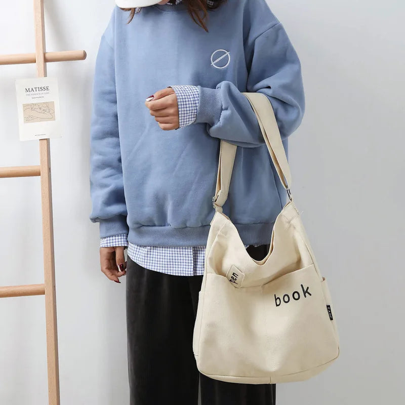 Canvas Shoulder Bag Large Capacity Handbag Women