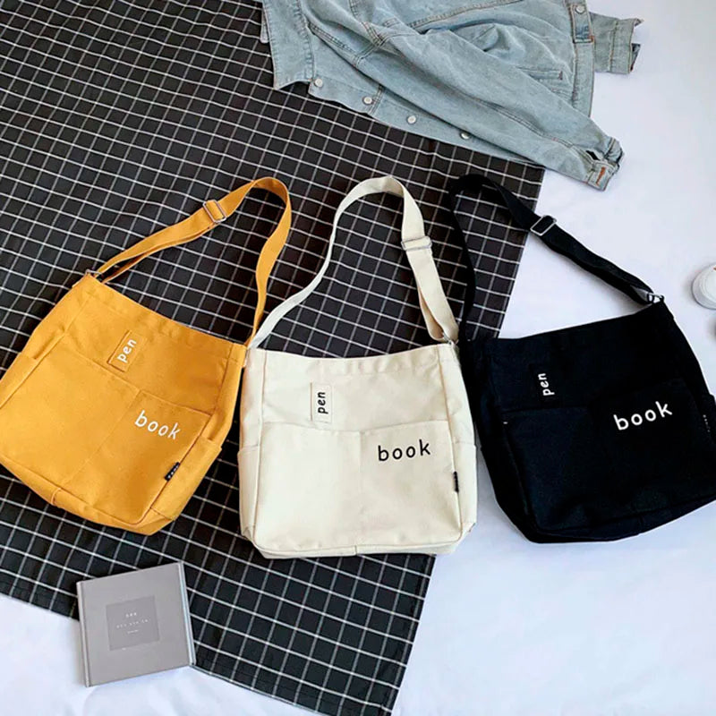 Canvas Shoulder Bag Large Capacity Handbag Women