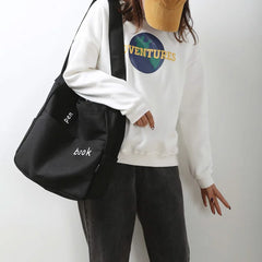 Canvas Shoulder Bag Large Capacity Handbag Women