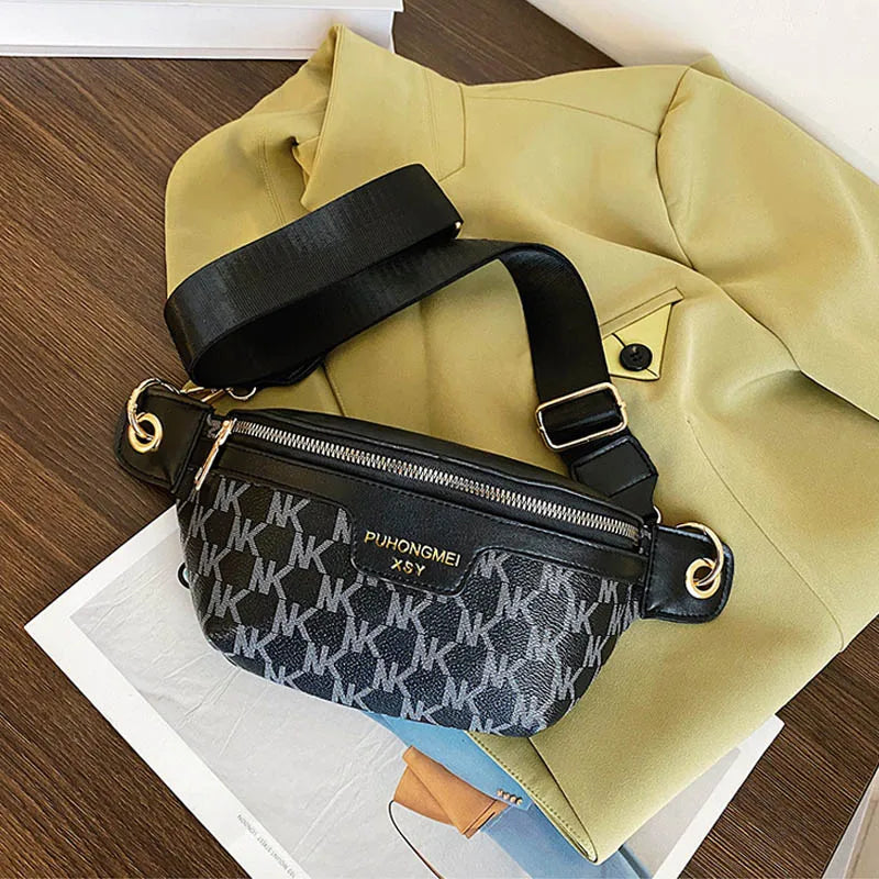 Women's Waist Bag PU Leather Fanny Pack Crossbody Chest Bags