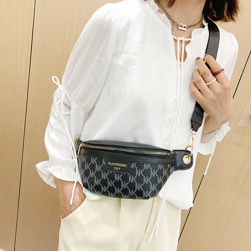 Women's Waist Bag PU Leather Fanny Pack Crossbody Chest Bags