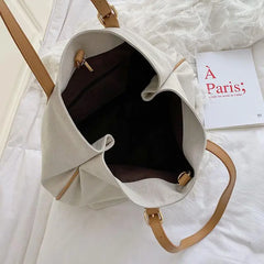 Printed Canvas Tote Bag with Small Bag Set