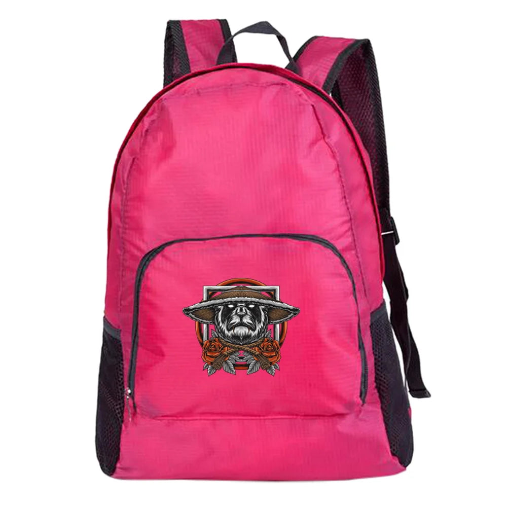 Samurai Print Foldable Outdoor Backpack for Women