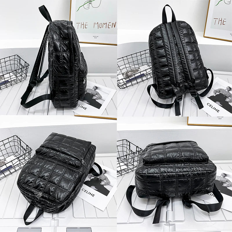 Light Space Down Women's Backpack Laptop Bags Casual Female School Backpack
