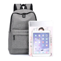 USB Charging Backpack Men Casual College School Bags Notebook Backpacks Canvas M