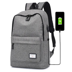 USB Charging Backpack Men Casual College School Bags Notebook Backpacks Canvas M