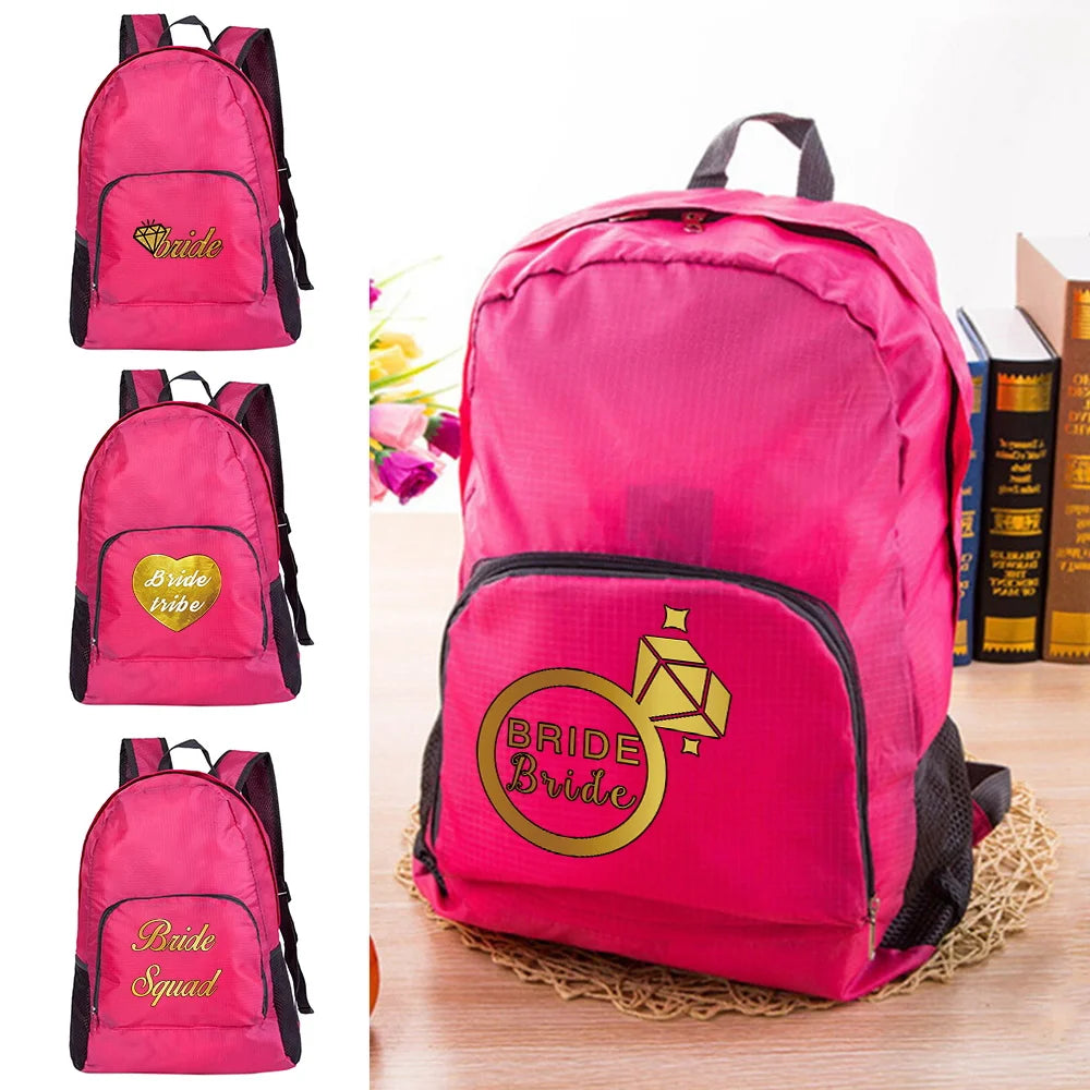 Foldable Outdoor Backpack Bride Pattern Daypack