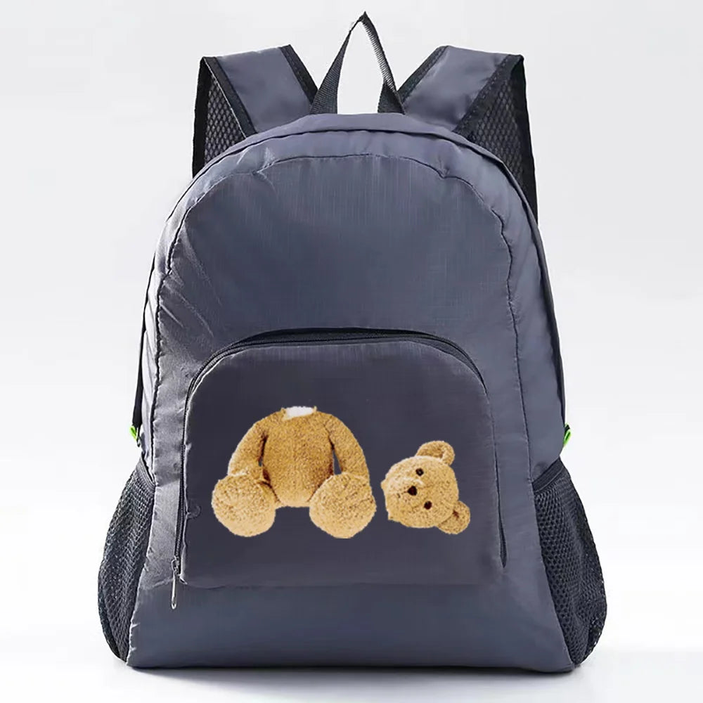 Foldable Backpack Bear Print Daypack Lightweight for Outdoor Travel Hiking