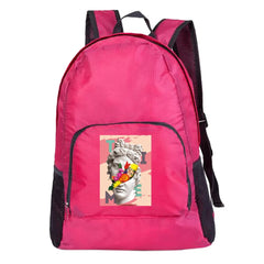 Funny Print Foldable Outdoor Backpack Pink