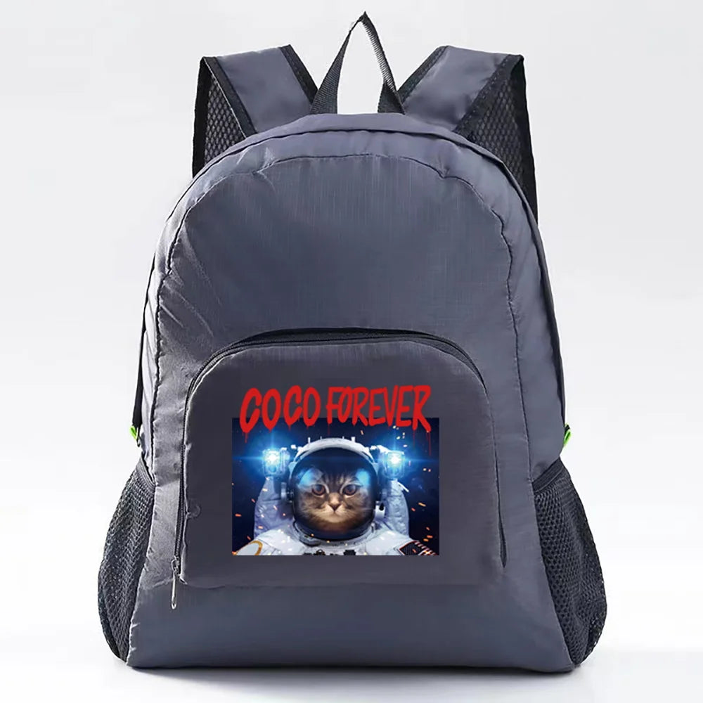 Ultralight Packable Backpack Astronaut Print Travel Daypack Bag