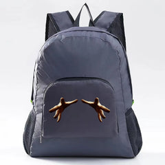 Foldable Backpack Lightweight Portable Bag 3D Printed Travel Hiking Grey