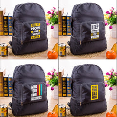 Phrase Print Backpack Foldable Bag for Travel Hiking