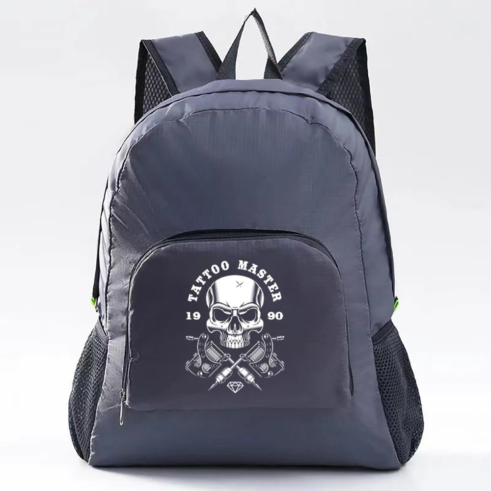 Lightweight Foldable Backpack Climbing Travel Sport Bag Skull Pattern