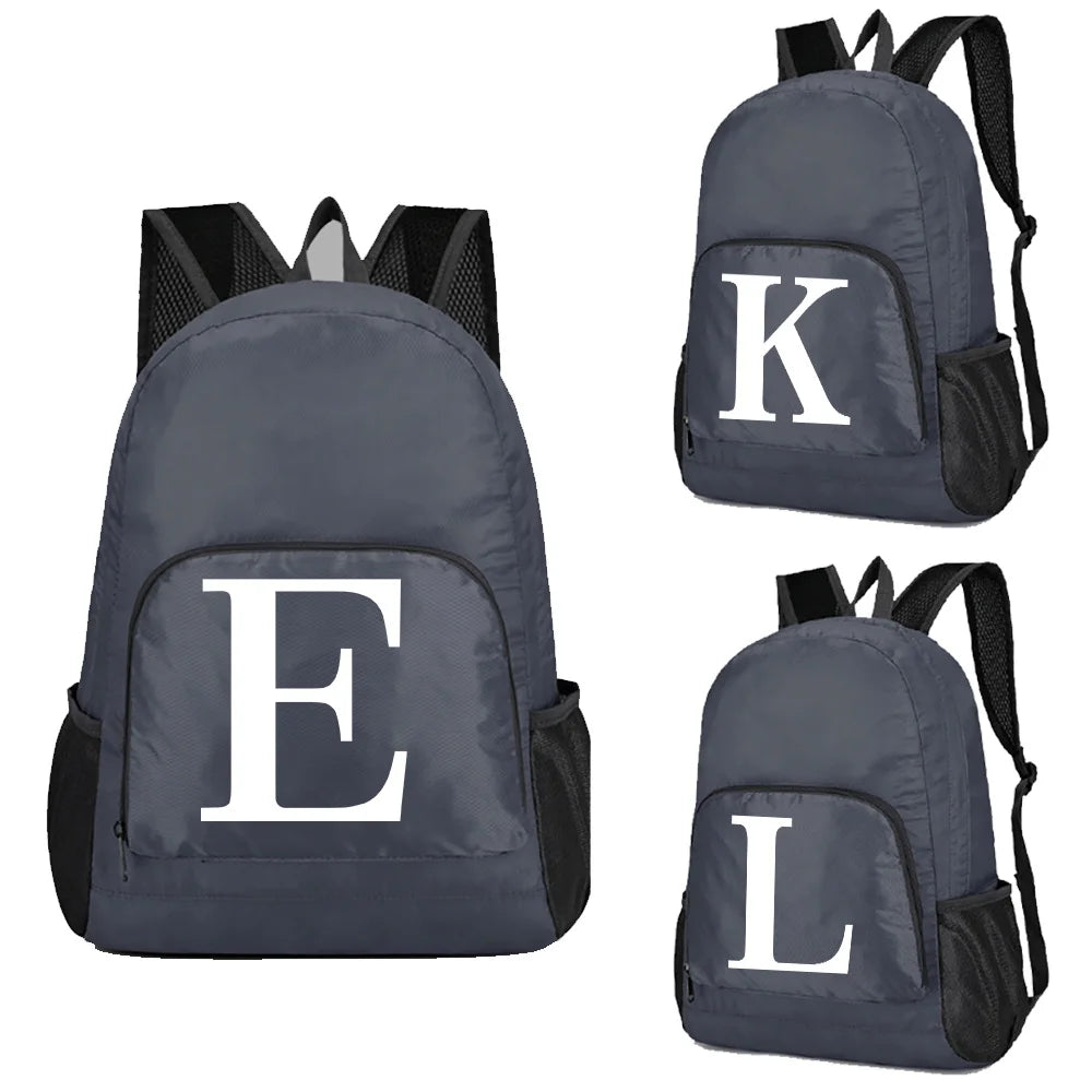 Ultralight Foldable Backpack for Hiking, Sports - Letter Pattern