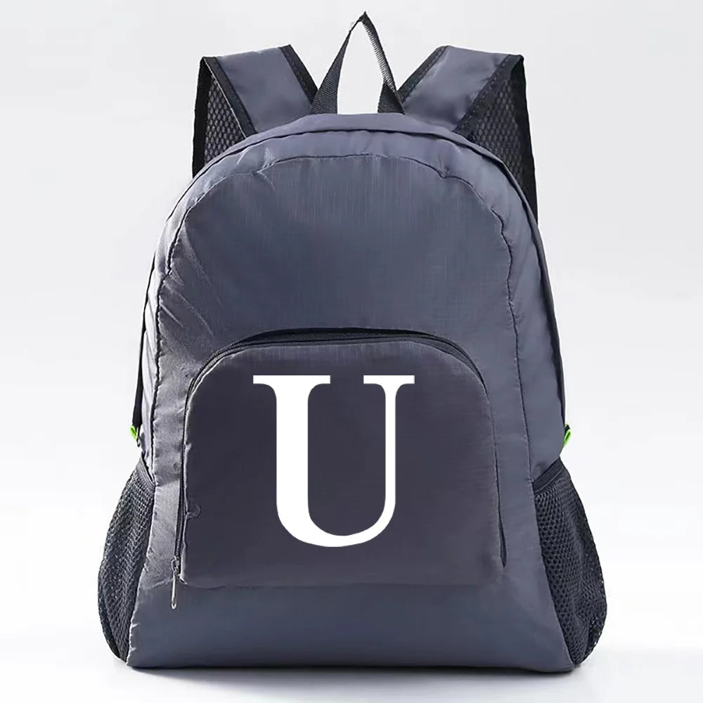 Ultralight Foldable Backpack for Hiking, Sports - Letter Pattern