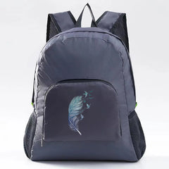 Foldable Feather Pattern Backpack for Women Outdoor Sport