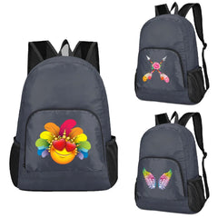 Foldable Feather Pattern Backpack for Women Outdoor Sport