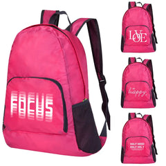 Ultralight Portable Foldable Print Backpack Pink for Travel Hiking