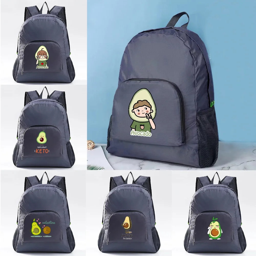 Portable Travel Backpack Men Avocado Print Ultralight Foldable Bag