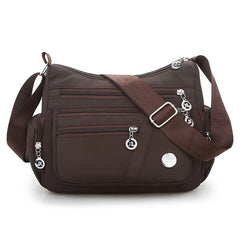 Lightweight Messenger Bag Solid Waterproof Oxford Crossbody Bag