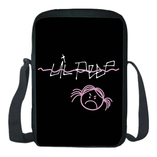 Lil Peep Shoulder Bags Student Rucksack Cartoon Print Crossbody Bag