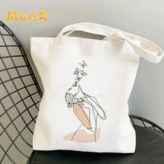 Graceful Printed Shopping Bag Women Harajuku Canvas Eco Tote Bag