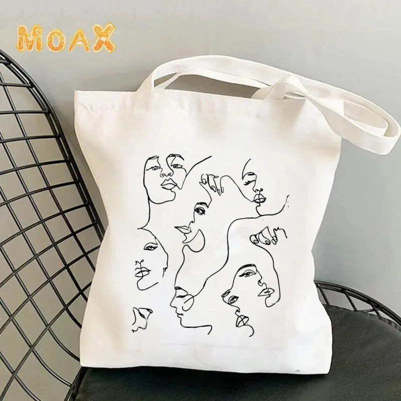 Graceful Printed Shopping Bag Women Harajuku Canvas Eco Tote Bag