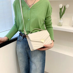 Retro Crossbody Small Square Bag Spring Solid Single-Shoulder Bag