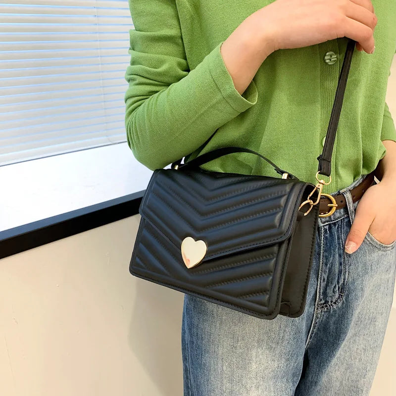 Retro Crossbody Small Square Bag Spring Solid Single-Shoulder Bag