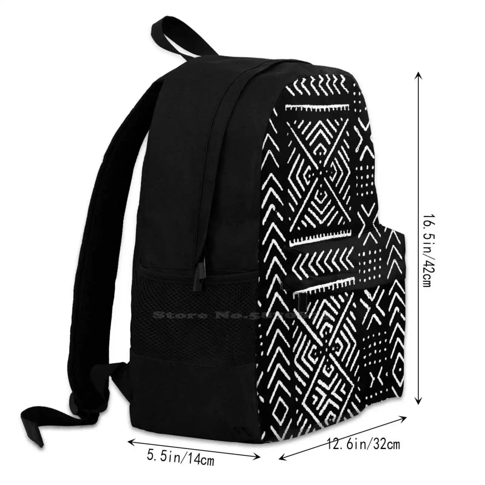 African Mud Cloth Backpack for Men Women Girls