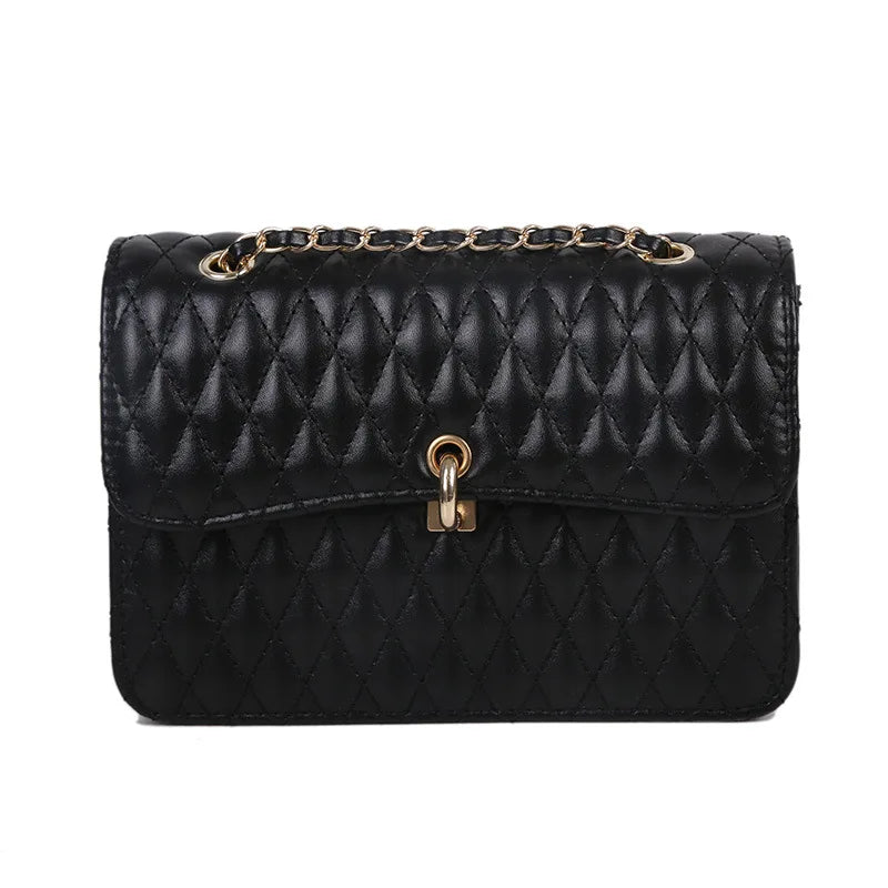 Lingge Chain Texture Messenger Bags For Women Shoulder Bags