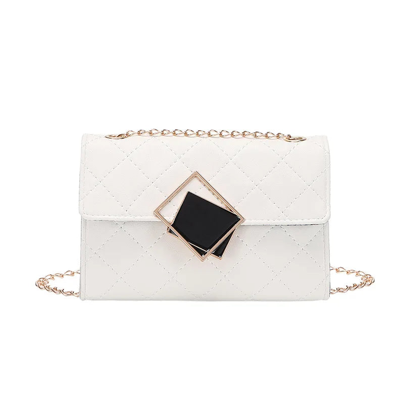 Classic Square Lock Embroidery Totes Handbag
