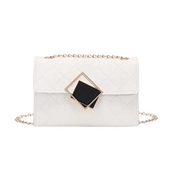Classic Square Lock Embroidery Totes Handbag