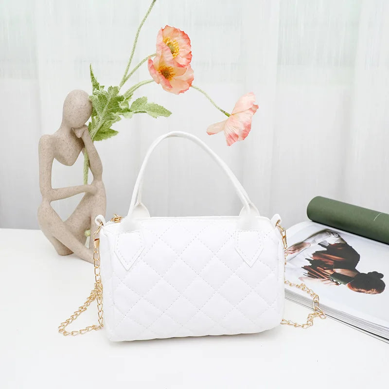 Lingge Embroidery Handbag Ladies Crossbody Shoulder Bag
