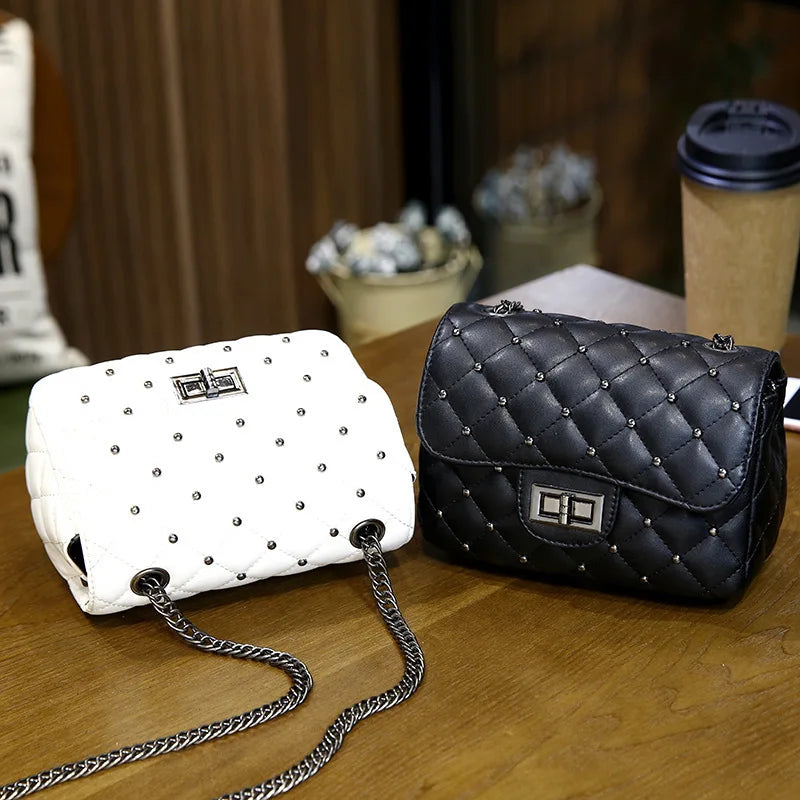 European & American Rivet Small Fragrance Chain Shoulder Bag