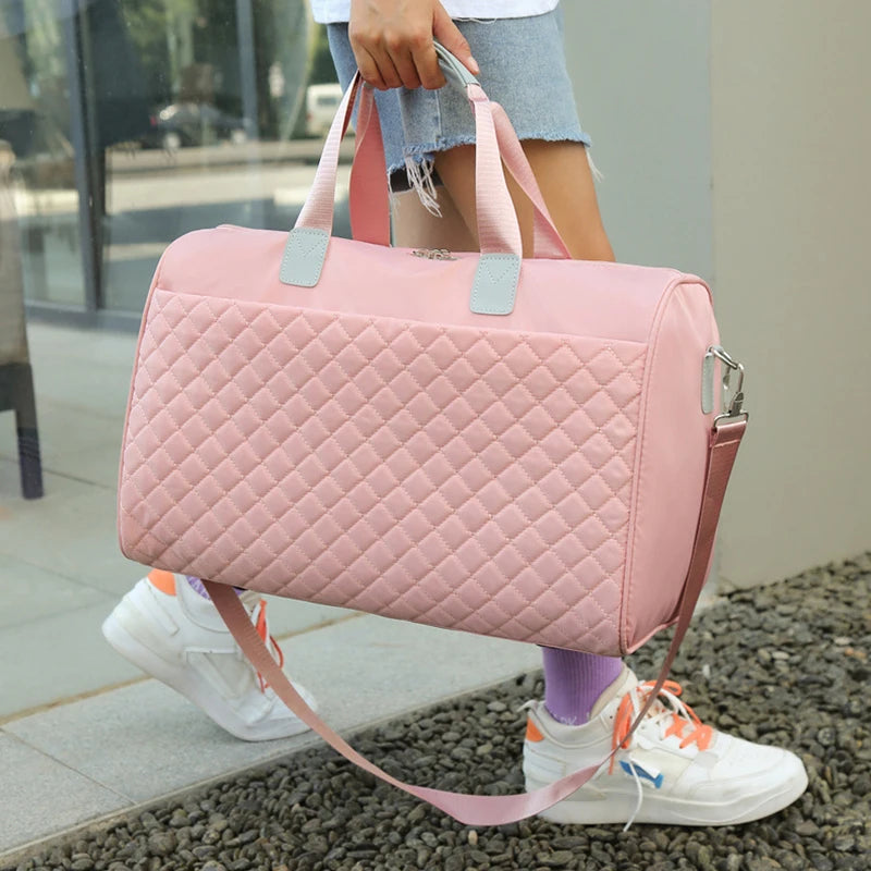 Lingge Travel Bag Women Shoulder Bag Large Capacity Handbags