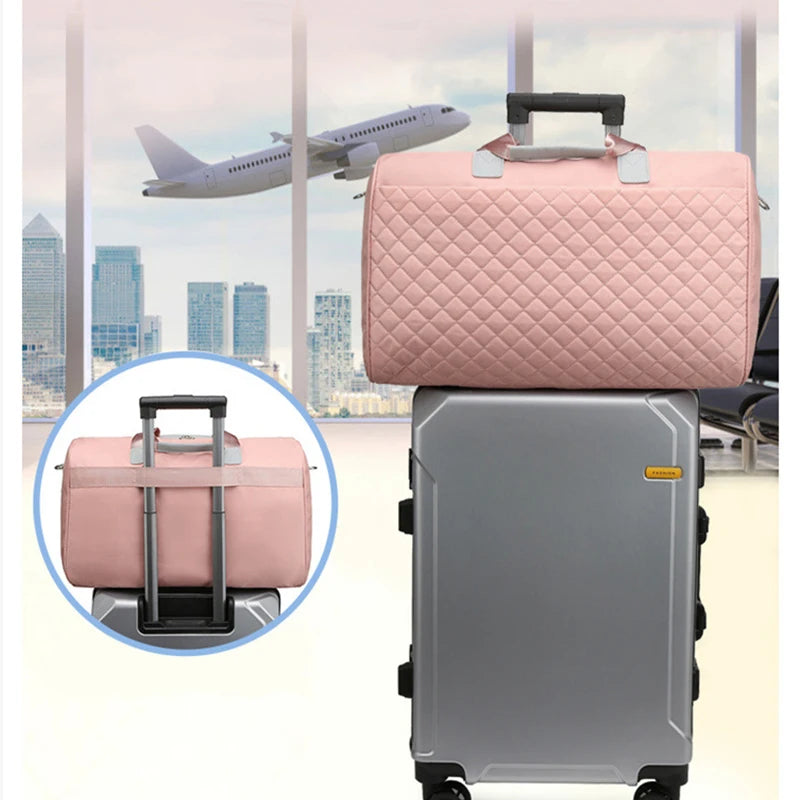 Lingge Travel Bag Women Shoulder Bag Large Capacity Handbags