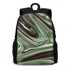 Liquid Metal Glossy Green Laptop Travel School Bags