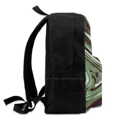 Liquid Metal Glossy Green Laptop Travel School Bags