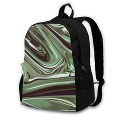 Liquid Metal Glossy Green Laptop Travel School Bags