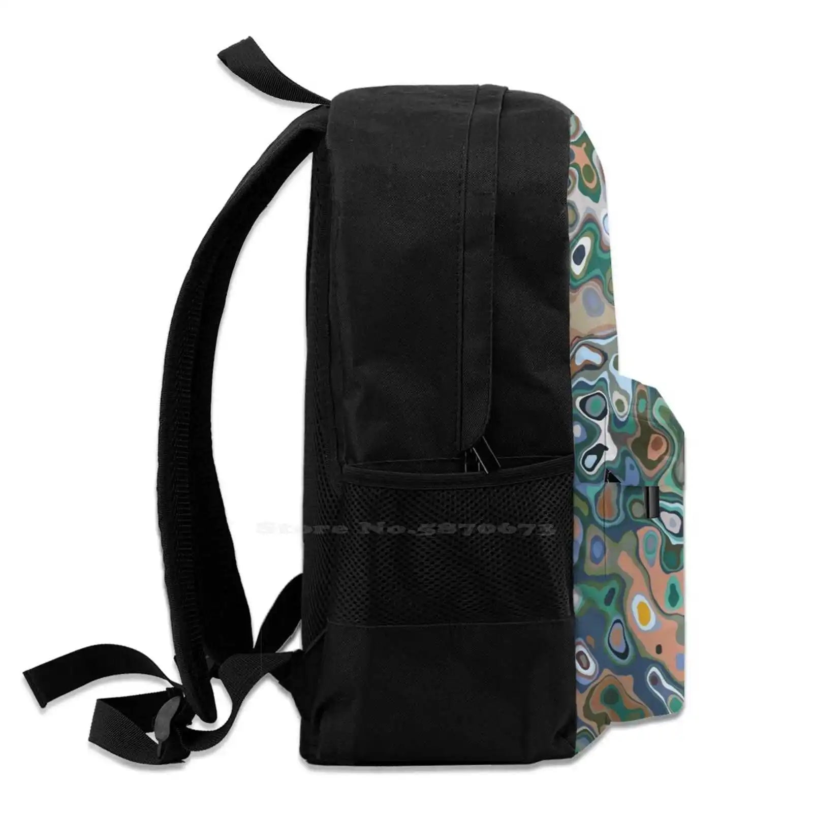 Liquid Pattern Green Colors School Bag Big Capacity Backpack Laptop 15 Inch