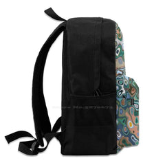 Liquid Pattern Green Colors School Bag Big Capacity Backpack Laptop 15 Inch