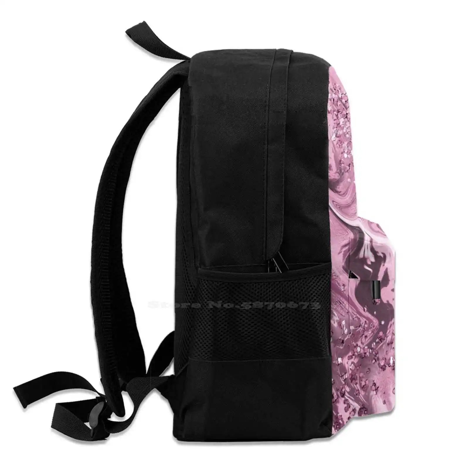 Liquid Texture Art Glitter Detail Backpack