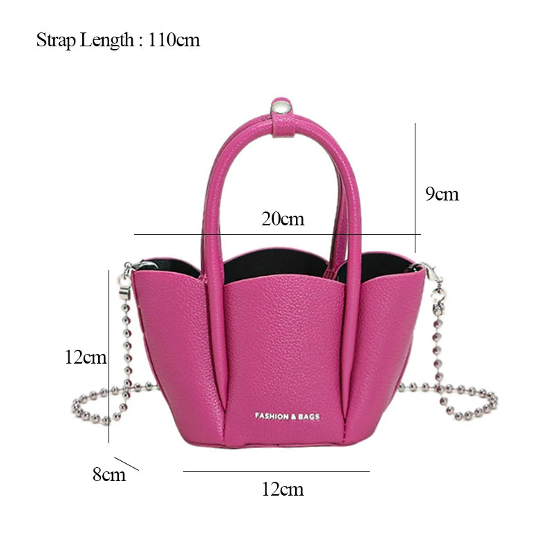 Litchi Pattern Ladies Petal Shoulder Purses Candy Women Hand Bags