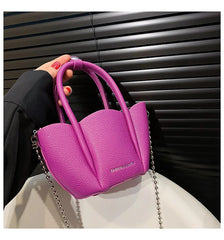Litchi Pattern Ladies Petal Shoulder Purses Candy Women Hand Bags