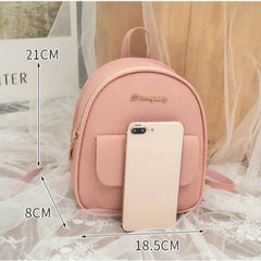 Litchi Pattern Women Bags PU Female Bag Small Backpack