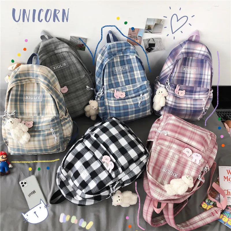 Japanese Campus High Capacity Cartoon Canvas Backpack