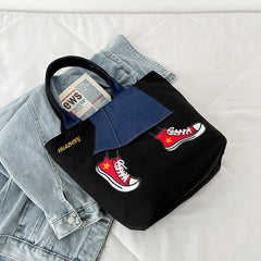 Casual Handbag Character Printing Female Canvas Tote Bag