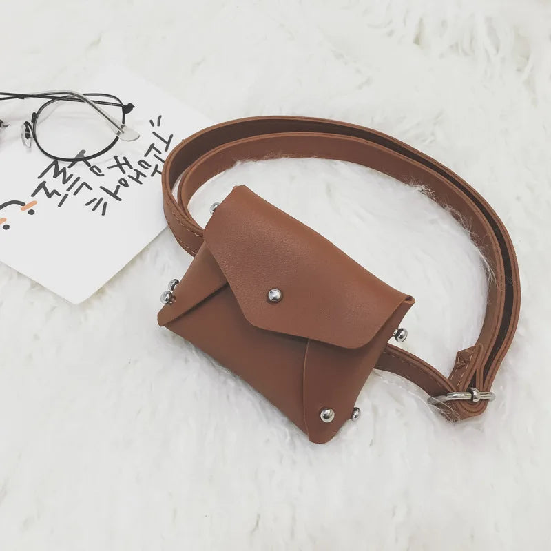 Little Girl Mini Bag PU Leather Studded Small Square Bag