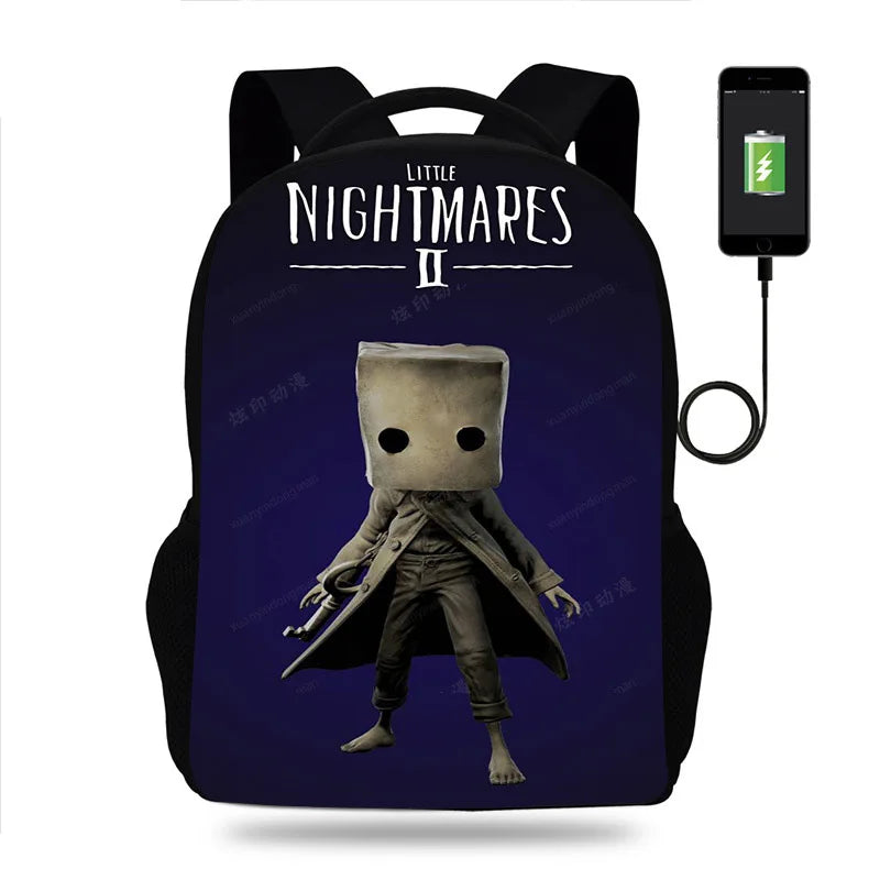 Little Nightmares USB Charging Backpack Bag Unisex School Travel Bags